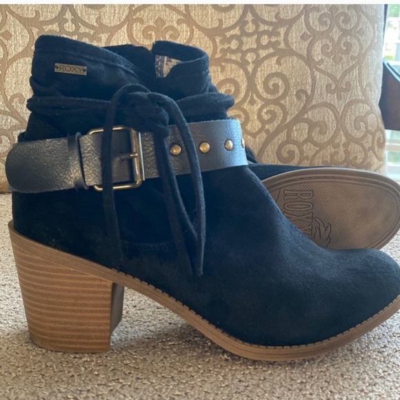 Roxy Dallas Chunky Block Black Ankle Boots Women’s Size 7.5 - Picture 4 of 11